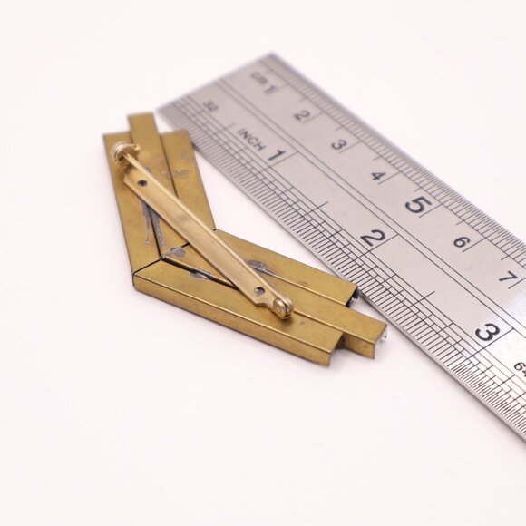 MCM Rhinestone Encrusted Brass Earrings & Brooch - Picture 8 of 8